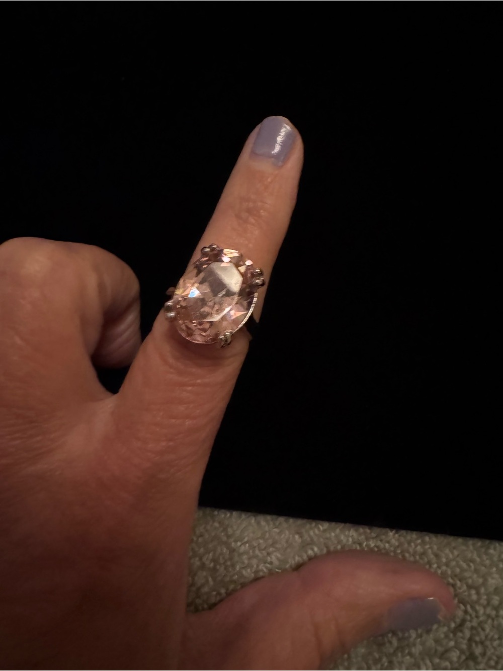 Rose-Cut Pink Crystal Statement Ring - Women's Jewelry